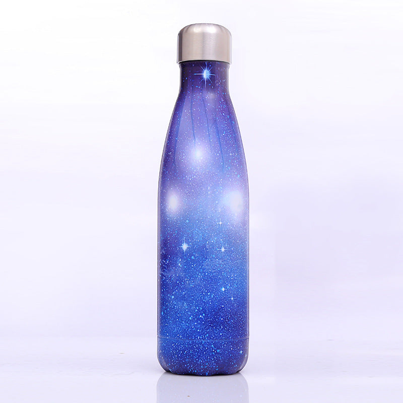 Best Selling New Starry Sky Galaxy Coke Bottle Stainless Steel Vacuum Flask Creative Gradient Color Handy Cup - One Red Hill